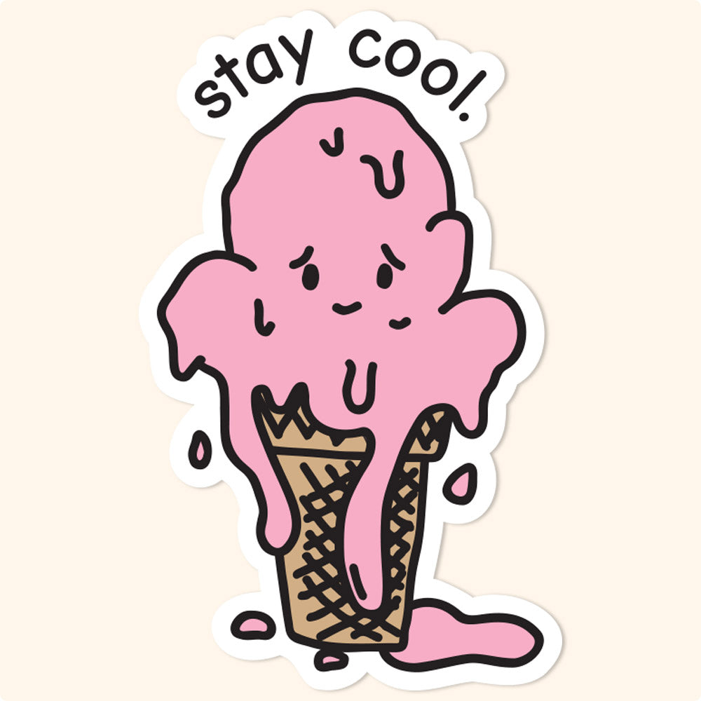 Stay Cool Ice Cream Cone Sticker